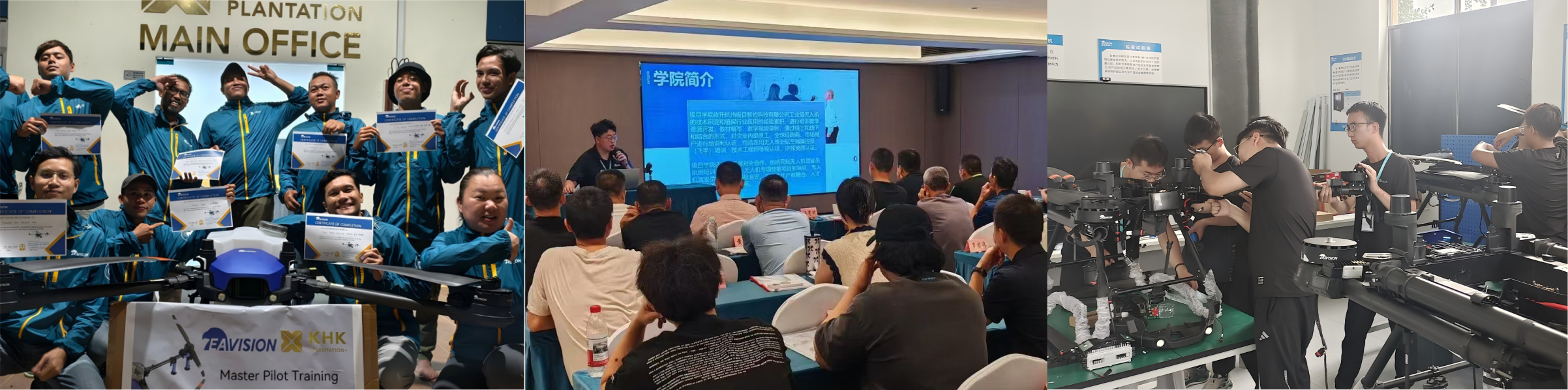 EAVISION Academy global training, classroom learning, and hands-on drone practice